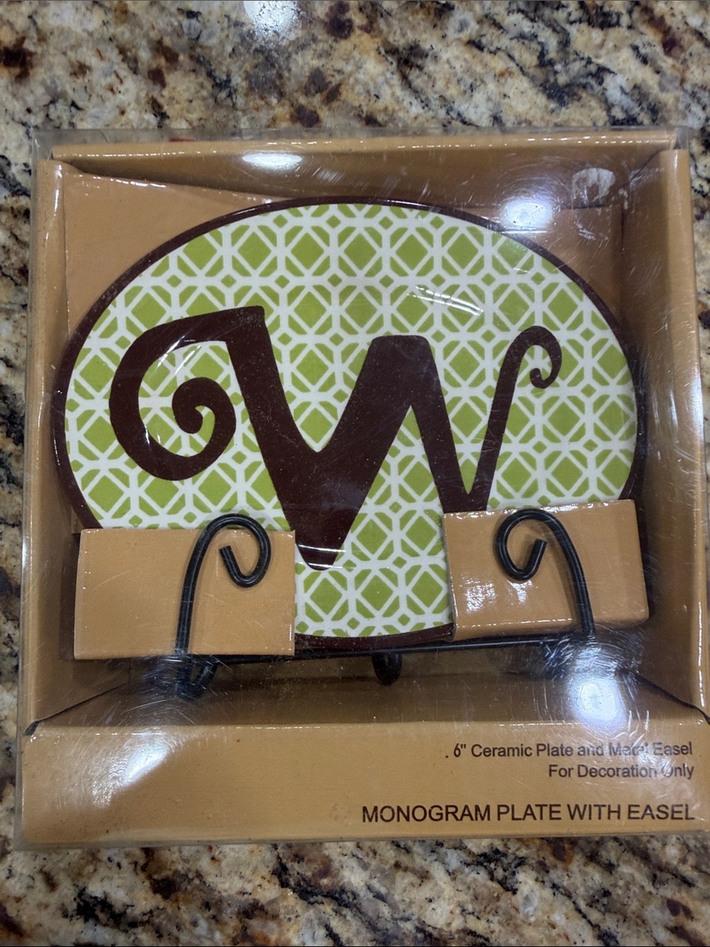 Kirkland’s Monogram W plate with Easel